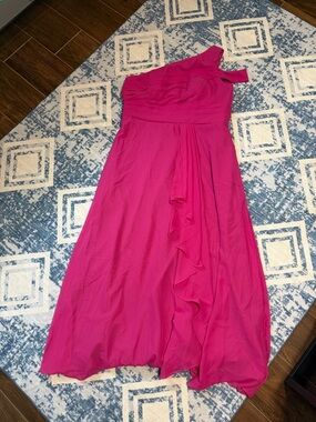 Elegant One-Shoulder Fuchsia Women’s Dress